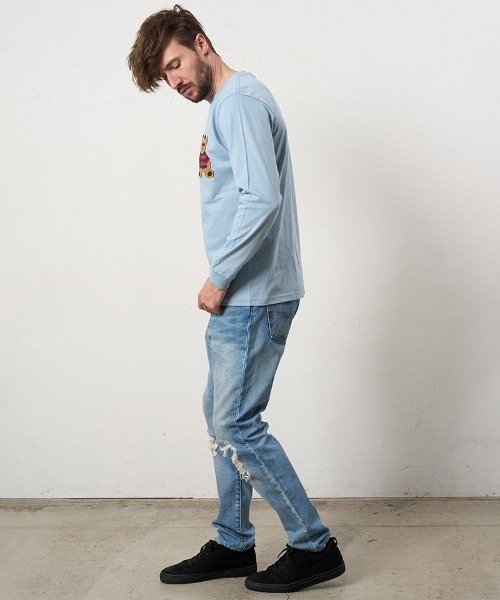 STUD MUFFIN(スタッドマフィン)の「mlt5687- 5.6ozコットン天竺 カートべアシークインパッチワークLS Tシャツ(624-02901)(Tシャツ/カットソー・メンズ・ブラック/チャコールグレー/ブルー/ホワイト・2/3/4)」の16枚目の写真