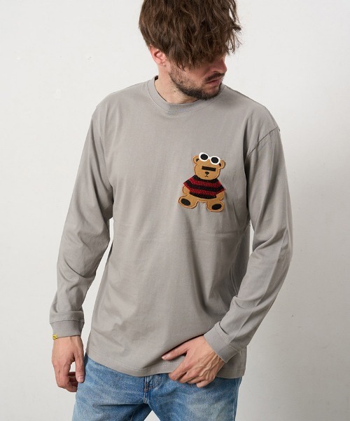 STUD MUFFIN(スタッドマフィン)の「mlt5687- 5.6ozコットン天竺 カートべアシークインパッチワークLS Tシャツ(624-02901)(Tシャツ/カットソー・メンズ・ブラック/チャコールグレー/ブルー/ホワイト・2/3/4)」の18枚目の写真