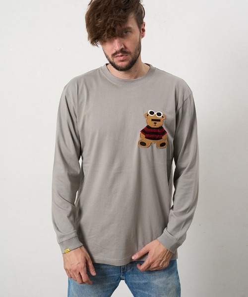 STUD MUFFIN(スタッドマフィン)の「mlt5687- 5.6ozコットン天竺 カートべアシークインパッチワークLS Tシャツ(624-02901)(Tシャツ/カットソー・メンズ・ブラック/チャコールグレー/ブルー/ホワイト・2/3/4)」の20枚目の写真