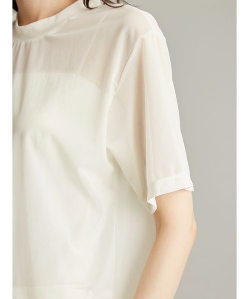 Mila Owen(ミラオーウェン)の「シアーレイヤードサテントップス(Tシャツ/カットソー・レディース・ネイビー/ダークブラウン/アイボリー・F)」の13枚目の写真