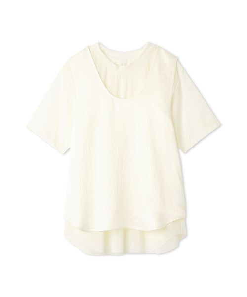 Mila Owen(ミラオーウェン)の「シアーレイヤードサテントップス(Tシャツ/カットソー・レディース・ネイビー/ダークブラウン/アイボリー・F)」の22枚目の写真