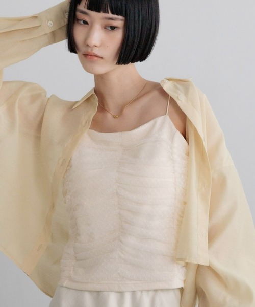 LOWRYS FARM(ローリーズファーム)の「ドットチュールカップキャミ 638396(キャミソール・レディース・グレー/アイボリー/ブラック・FREE)」の15枚目の写真