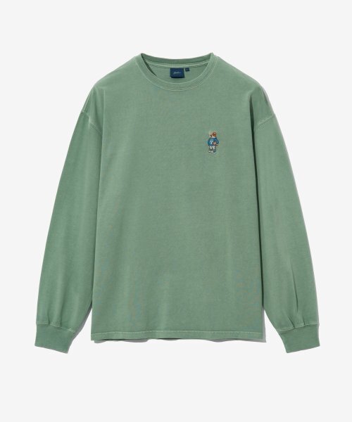 YALE(イェール)の「エンブロイダリーダンロングスリーブ_ピグメントセージグリーン(Tシャツ/カットソー・レディース・その他・LARGE/MEDIUM/X-LARGE)」の1枚目の写真
