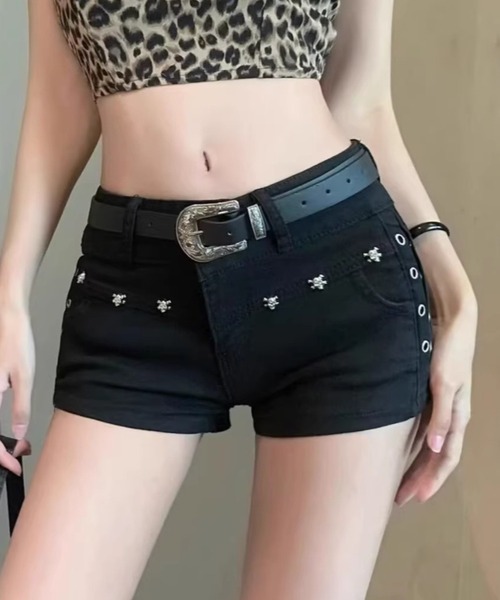 yuue' ( wear )(ユーイ)の「スタッズ付きストレッチマイクロショートパンツ(その他パンツ・レディース・ブラック・M/L)」の3枚目の写真