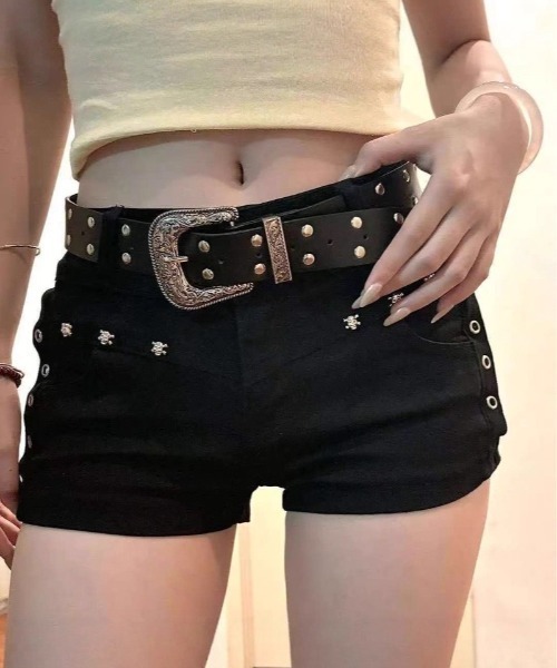 yuue' ( wear )(ユーイ)の「スタッズ付きストレッチマイクロショートパンツ(その他パンツ・レディース・ブラック・M/L)」の7枚目の写真