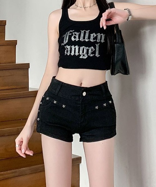 yuue' ( wear )(ユーイ)の「スタッズ付きストレッチマイクロショートパンツ(その他パンツ・レディース・ブラック・M/L)」の12枚目の写真