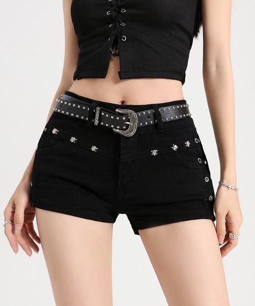 yuue' ( wear )(ユーイ)の「スタッズ付きストレッチマイクロショートパンツ(その他パンツ・レディース・ブラック・M/L)」の18枚目の写真