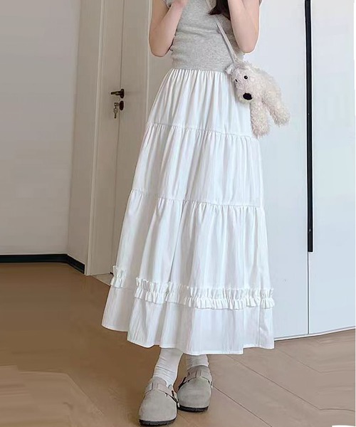 MAISON DE THERESE(メゾン ド テレーズ)の「フリルティアード ボリューム ロングスカート(スカート・レディース・ホワイト/ブラック・M)」の20枚目の写真