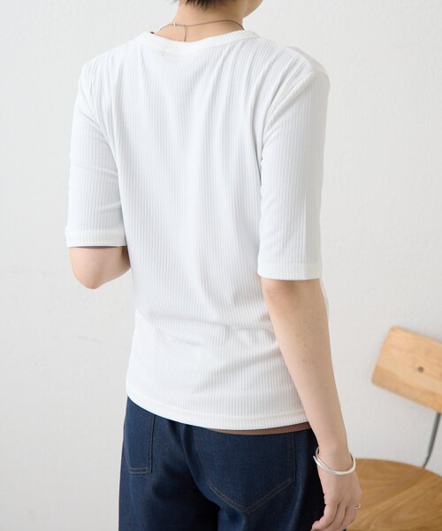 ear PAPILLONNER(イアパピヨネ)の「セットリブTシャツ【SUM1 STYLE】(Tシャツ/カットソー・レディース・ホワイト/ブラック・FREE)」の15枚目の写真