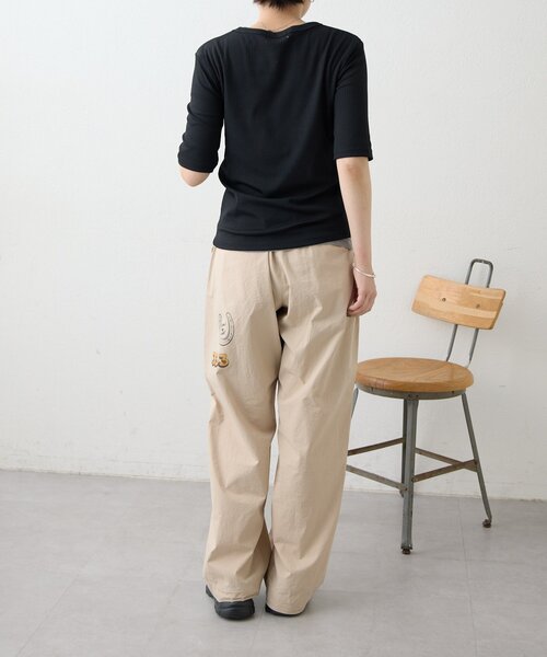 ear PAPILLONNER(イアパピヨネ)の「セットリブTシャツ【SUM1 STYLE】(Tシャツ/カットソー・レディース・ホワイト/ブラック・FREE)」の6枚目の写真