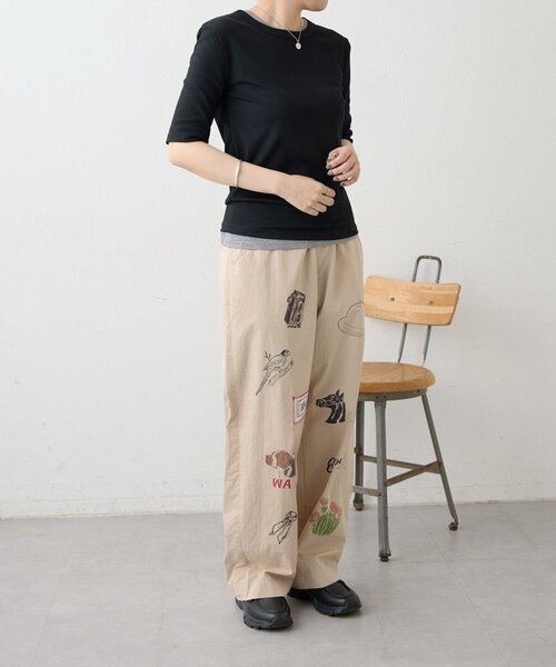 ear PAPILLONNER(イアパピヨネ)の「セットリブTシャツ【SUM1 STYLE】(Tシャツ/カットソー・レディース・ホワイト/ブラック・FREE)」の8枚目の写真