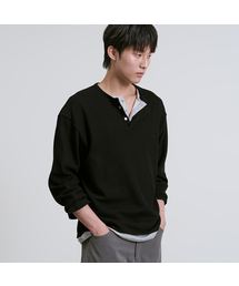OWSA（オウサ）の「ヘンリーネックレイヤード長袖Tシャツ3カラー（Tシャツ/カットソー）」