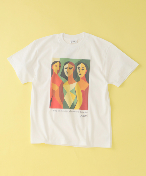 EDIFICE（エディフィス）の「Pablo Picasso(パブロ・ピカソ) 別注 アート プリント Tシャツ（Tシャツ/カットソー・メンズ・ブラック系その他/ブルー/ホワイト×ホワイト/ブラック/ベージュ/レッド/ホワイト系その他/ホワイト・MEDIUM/SMALL/X-LARGE/LARGE）」の6枚目の写真