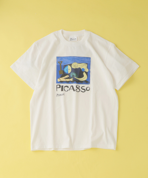 EDIFICE（エディフィス）の「Pablo Picasso(パブロ・ピカソ) 別注 アート プリント Tシャツ（Tシャツ/カットソー・メンズ・ブラック系その他/ブルー/ホワイト×ホワイト/ブラック/ベージュ/レッド/ホワイト系その他/ホワイト・MEDIUM/SMALL/X-LARGE/LARGE）」の7枚目の写真