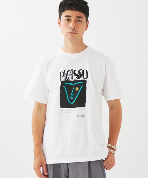 EDIFICE（エディフィス）の「Pablo Picasso(パブロ・ピカソ) 別注 アート プリント Tシャツ（Tシャツ/カットソー・メンズ・ブラック系その他/ブルー/ホワイト×ホワイト/ブラック/ベージュ/レッド/ホワイト系その他/ホワイト・MEDIUM/SMALL/X-LARGE/LARGE）」の13枚目の写真