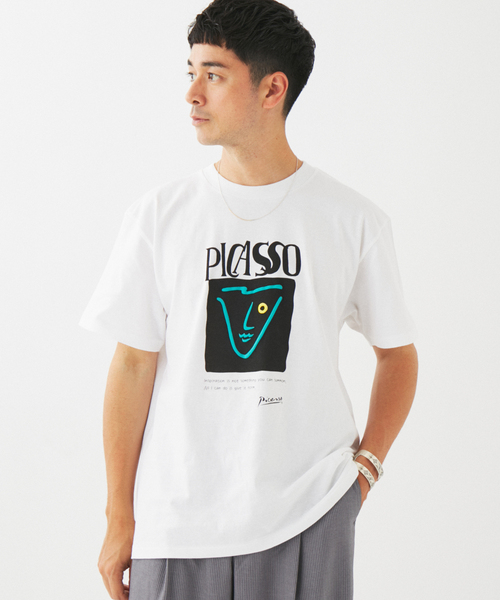 EDIFICE（エディフィス）の「Pablo Picasso(パブロ・ピカソ) 別注 アート プリント Tシャツ（Tシャツ/カットソー・メンズ・ブラック系その他/ブルー/ホワイト×ホワイト/ブラック/ベージュ/レッド/ホワイト系その他/ホワイト・MEDIUM/SMALL/X-LARGE/LARGE）」の14枚目の写真