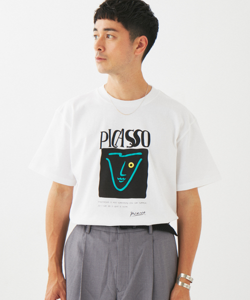 EDIFICE（エディフィス）の「Pablo Picasso(パブロ・ピカソ) 別注 アート プリント Tシャツ（Tシャツ/カットソー・メンズ・ブラック系その他/ブルー/ホワイト×ホワイト/ブラック/ベージュ/レッド/ホワイト系その他/ホワイト・MEDIUM/SMALL/X-LARGE/LARGE）」の21枚目の写真