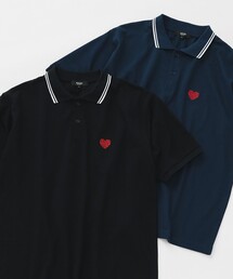 BEAMS HEART | 【ユニセックス】ハート ワンポイント刺繍 鹿の子 ポロシャツ(ポロシャツ)