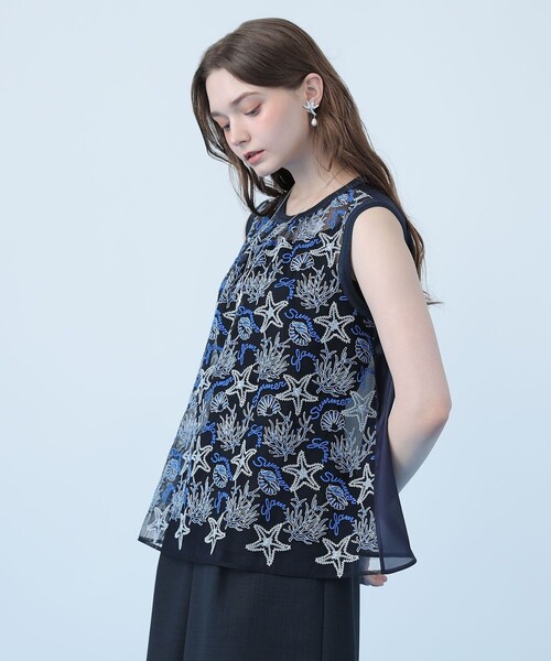 ANAYI(アナイ)の「Summer glam刺繍チュニック ブラウス(シャツ/ブラウス・レディース・ブルー・38/36)」の3枚目の写真