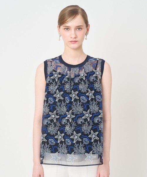 ANAYI(アナイ)の「Summer glam刺繍チュニック ブラウス(シャツ/ブラウス・レディース・ブルー・38/36)」の5枚目の写真