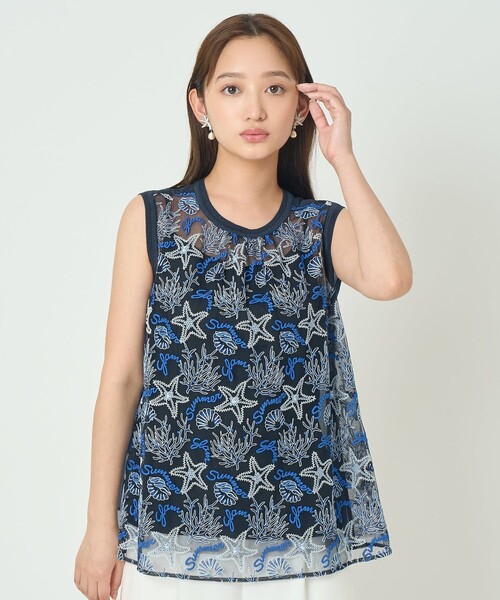 ANAYI(アナイ)の「Summer glam刺繍チュニック ブラウス(シャツ/ブラウス・レディース・ブルー・38/36)」の12枚目の写真