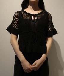 新品タグ付♡ CLANE  クラネ　ワイドリボントップス CLANE - ダブル フェイス リボン ニット トップス - W FACE NECK