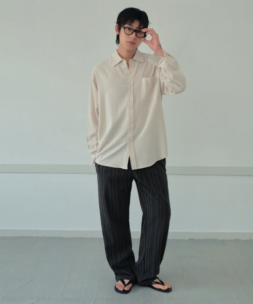 WEDNESDAY OASIS(ウェンズデーオアシス)の「クラークストライプセミワイドパンツ_BLACK(WB6PT16)(その他パンツ・メンズ・ブラック・MEDIUM/LARGE)」の3枚目の写真