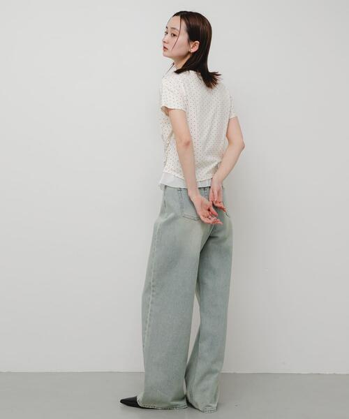 SENSE OF PLACE by URBAN RESEARCH（センスオブプレイスバイアーバンリサーチ）の「フリルドレープトップ（Tシャツ/カットソー・レディース・ブラック/ホワイト系その他/ネイビー・ONE）」の8枚目の写真