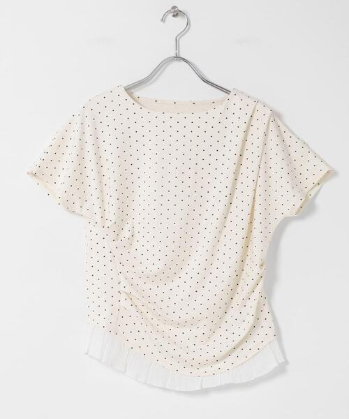 SENSE OF PLACE by URBAN RESEARCH（センスオブプレイスバイアーバンリサーチ）の「フリルドレープトップ（Tシャツ/カットソー・レディース・ブラック/ホワイト系その他/ネイビー・ONE）」の9枚目の写真