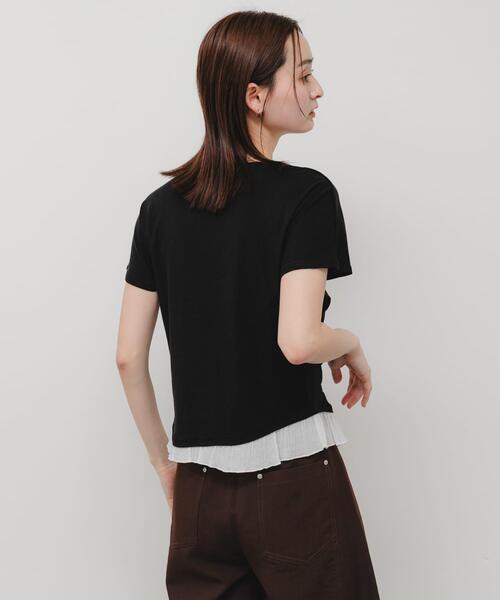 SENSE OF PLACE by URBAN RESEARCH（センスオブプレイスバイアーバンリサーチ）の「フリルドレープトップ（Tシャツ/カットソー・レディース・ブラック/ホワイト系その他/ネイビー・ONE）」の12枚目の写真