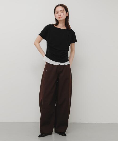 SENSE OF PLACE by URBAN RESEARCH（センスオブプレイスバイアーバンリサーチ）の「フリルドレープトップ（Tシャツ/カットソー・レディース・ブラック/ホワイト系その他/ネイビー・ONE）」の13枚目の写真