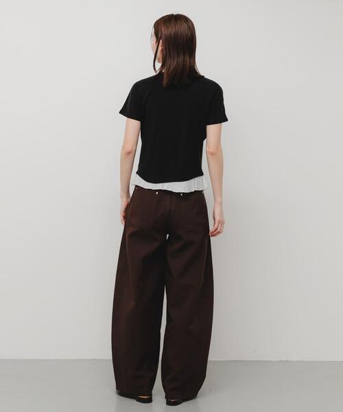SENSE OF PLACE by URBAN RESEARCH（センスオブプレイスバイアーバンリサーチ）の「フリルドレープトップ（Tシャツ/カットソー・レディース・ブラック/ホワイト系その他/ネイビー・ONE）」の14枚目の写真