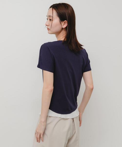 SENSE OF PLACE by URBAN RESEARCH（センスオブプレイスバイアーバンリサーチ）の「フリルドレープトップ（Tシャツ/カットソー・レディース・ブラック/ホワイト系その他/ネイビー・ONE）」の19枚目の写真