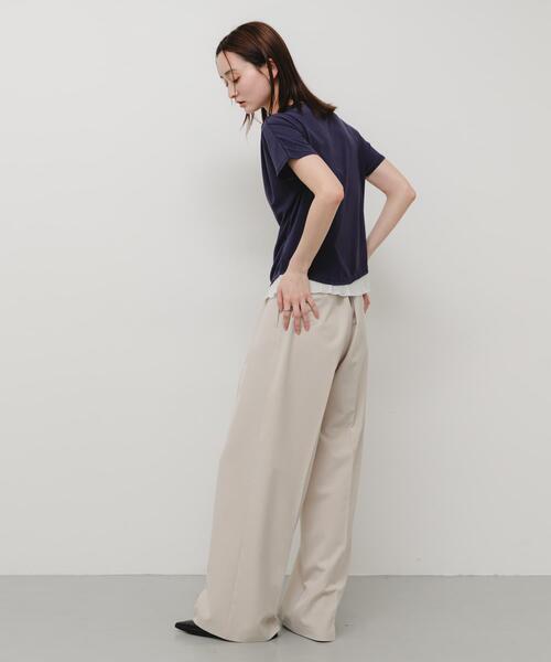 SENSE OF PLACE by URBAN RESEARCH（センスオブプレイスバイアーバンリサーチ）の「フリルドレープトップ（Tシャツ/カットソー・レディース・ブラック/ホワイト系その他/ネイビー・ONE）」の21枚目の写真
