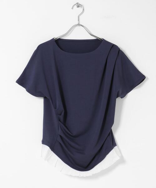 SENSE OF PLACE by URBAN RESEARCH（センスオブプレイスバイアーバンリサーチ）の「フリルドレープトップ（Tシャツ/カットソー・レディース・ブラック/ホワイト系その他/ネイビー・ONE）」の22枚目の写真