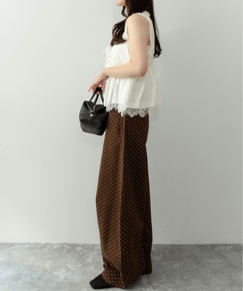 on:nue（オンニュ）の「【on:nue】[着用動画あり！/2色展開/2サイズ展開] ドットボリュームバレルパンツ /2026 SS COLLECTION（その他パンツ・レディース・アイボリー/ブラウン・MEDIUM/SMALL）」の5枚目の写真