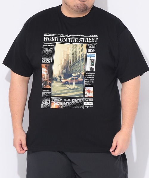 B&T CLUB(ビーティークラブ)の「Tシャツ 半袖 メンズ 大きいサイズ フォトプリント クルーネック カットソー B&T CLUB (ビーアンドティークラブ)(Tシャツ/カットソー・メンズ・ホワイト/ブラック・X3(6L~7L)/X1(3L~4L)/X2(4L~5L))」の2枚目の写真