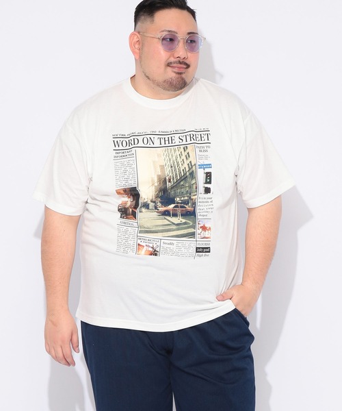 B&T CLUB(ビーティークラブ)の「Tシャツ 半袖 メンズ 大きいサイズ フォトプリント クルーネック カットソー B&T CLUB (ビーアンドティークラブ)(Tシャツ/カットソー・メンズ・ホワイト/ブラック・X3(6L~7L)/X1(3L~4L)/X2(4L~5L))」の3枚目の写真