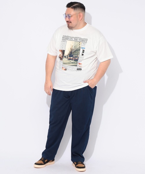 B&T CLUB(ビーティークラブ)の「Tシャツ 半袖 メンズ 大きいサイズ フォトプリント クルーネック カットソー B&T CLUB (ビーアンドティークラブ)(Tシャツ/カットソー・メンズ・ホワイト/ブラック・X3(6L~7L)/X1(3L~4L)/X2(4L~5L))」の4枚目の写真