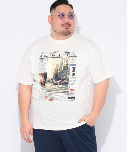 B&T CLUB(ビーティークラブ)の「Tシャツ 半袖 メンズ 大きいサイズ フォトプリント クルーネック カットソー B&T CLUB (ビーアンドティークラブ)(Tシャツ/カットソー・メンズ・ホワイト/ブラック・X3(6L~7L)/X1(3L~4L)/X2(4L~5L))」の5枚目の写真
