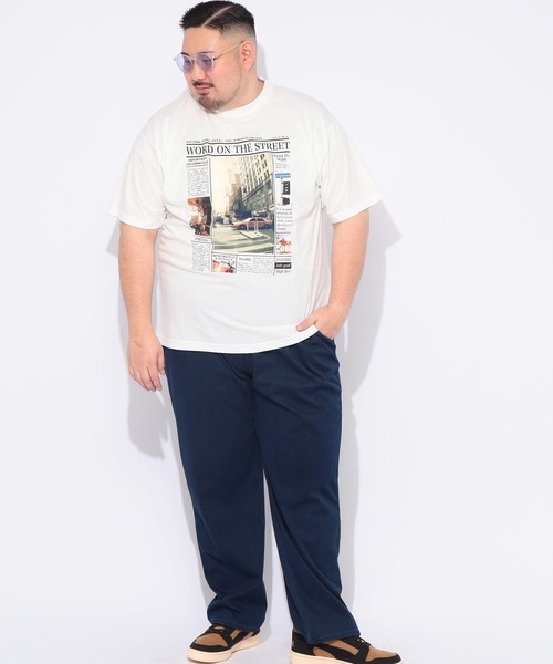 B&T CLUB(ビーティークラブ)の「Tシャツ 半袖 メンズ 大きいサイズ フォトプリント クルーネック カットソー B&T CLUB (ビーアンドティークラブ)(Tシャツ/カットソー・メンズ・ホワイト/ブラック・X3(6L~7L)/X1(3L~4L)/X2(4L~5L))」の6枚目の写真