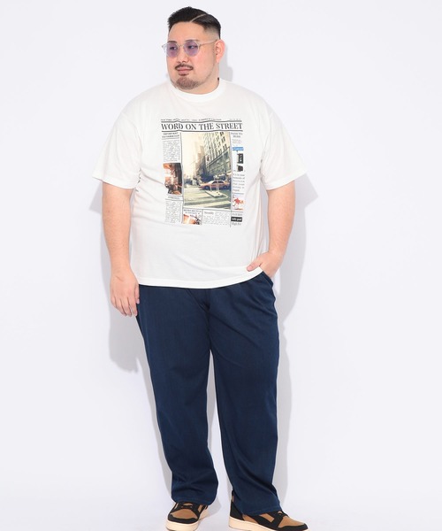 B&T CLUB(ビーティークラブ)の「Tシャツ 半袖 メンズ 大きいサイズ フォトプリント クルーネック カットソー B&T CLUB (ビーアンドティークラブ)(Tシャツ/カットソー・メンズ・ホワイト/ブラック・X3(6L~7L)/X1(3L~4L)/X2(4L~5L))」の7枚目の写真
