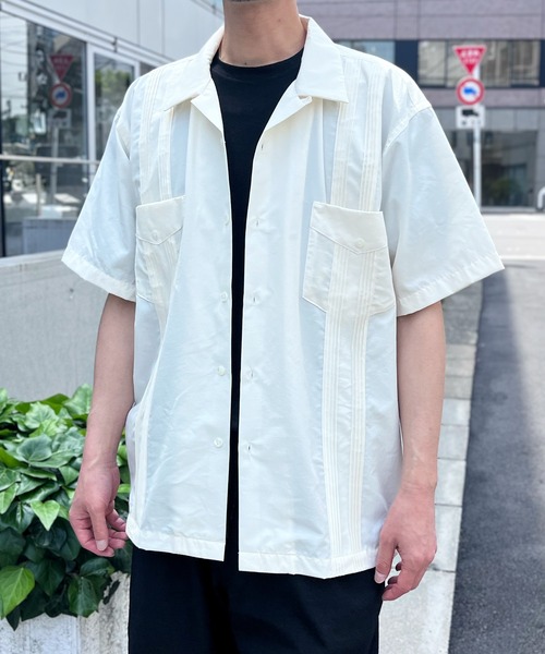 HOUSTON(ヒューストン)の「【HOUSTON】ヒューストン CUBA SHIRT キューバシャツ(Tシャツ/カットソー・メンズ・ブラウン/ホワイト/ブラック・XL/L/M)」の5枚目の写真