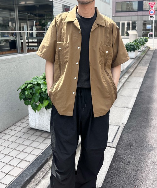 HOUSTON(ヒューストン)の「【HOUSTON】ヒューストン CUBA SHIRT キューバシャツ(Tシャツ/カットソー・メンズ・ブラウン/ホワイト/ブラック・XL/L/M)」の11枚目の写真