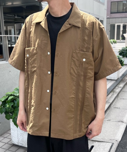 HOUSTON(ヒューストン)の「【HOUSTON】ヒューストン CUBA SHIRT キューバシャツ(Tシャツ/カットソー・メンズ・ブラウン/ホワイト/ブラック・XL/L/M)」の10枚目の写真