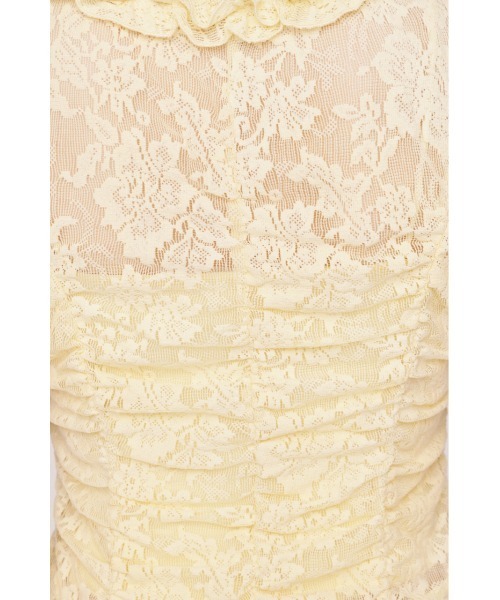 SLY(スライ)の「FRILL LACE ZIP UP TOPS フリルレースジップアップトップス 夏服(シャツ/ブラウス・レディース・ブラウン/ライトグリーン/ブラック/アイボリー・FREE)」の8枚目の写真