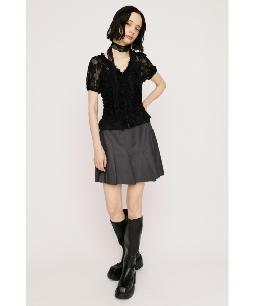 SLY(スライ)の「FRILL LACE ZIP UP TOPS フリルレースジップアップトップス 夏服(シャツ/ブラウス・レディース・ブラウン/ライトグリーン/ブラック/アイボリー・FREE)」の12枚目の写真
