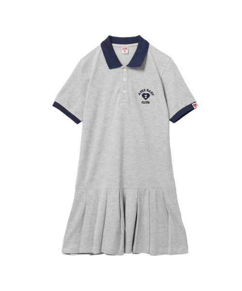 A BATHING APE(アベイシングエイプ)の「APEE BABY EMBROIDERY POLO DRESS(ワンピース・レディース・ネイビー/グレー・SMALL/X-SMALL)」の2枚目の写真