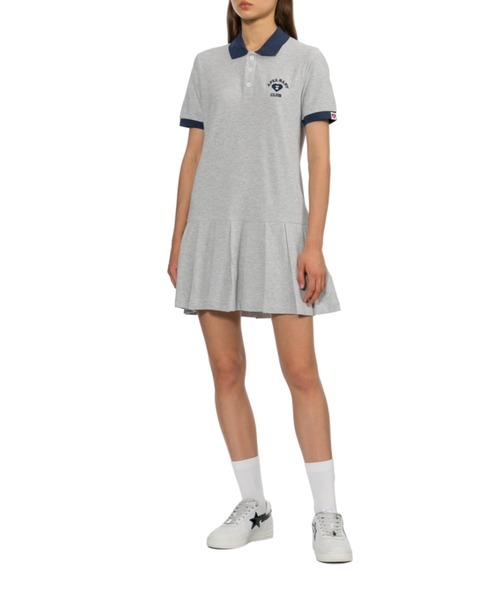A BATHING APE(アベイシングエイプ)の「APEE BABY EMBROIDERY POLO DRESS(ワンピース・レディース・ネイビー/グレー・SMALL/X-SMALL)」の6枚目の写真