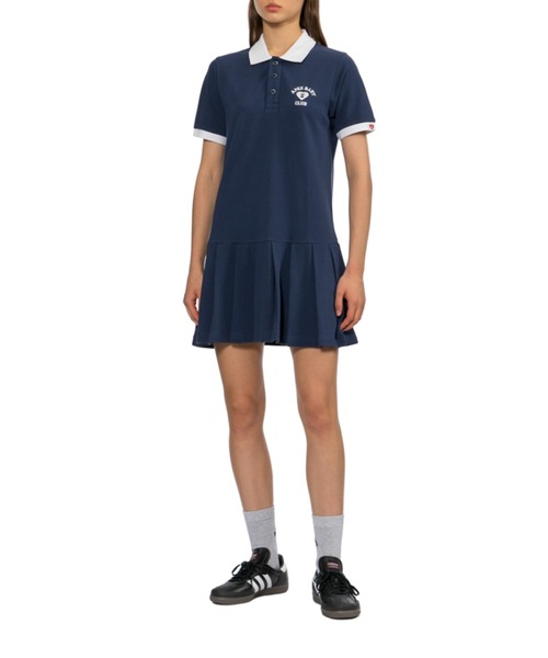 A BATHING APE(アベイシングエイプ)の「APEE BABY EMBROIDERY POLO DRESS(ワンピース・レディース・ネイビー/グレー・SMALL/X-SMALL)」の3枚目の写真